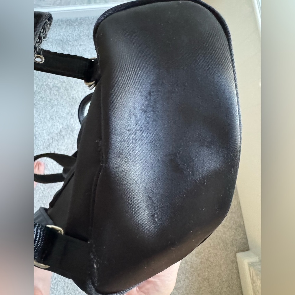 Vintage Sac Black Satin Backpack with Silver Accents - Approx. 1992-1995 Japan - Picture 11 of 11